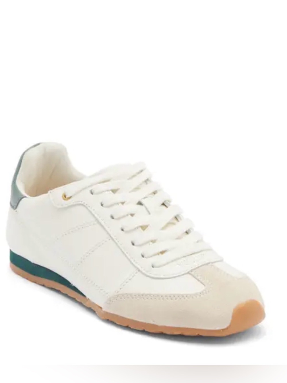 NWT Women’s Dolce Vita White Retro Sneakers with Green Accent